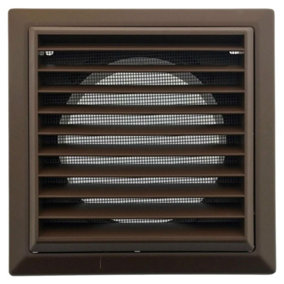 Domus F4904B External Ventilation Grille with Insect Screen 100 mm / 4 Inch (Brown)