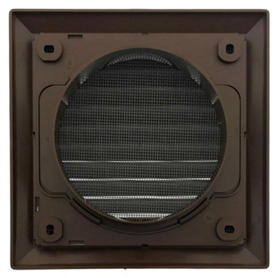 Domus F4904B External Ventilation Grille with Insect Screen 100 mm / 4 Inch (Brown)