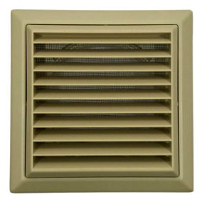 Domus F4904C External Grille Fixed with Insect Screen 100 mm /4 Inch (Cotswold Sand)