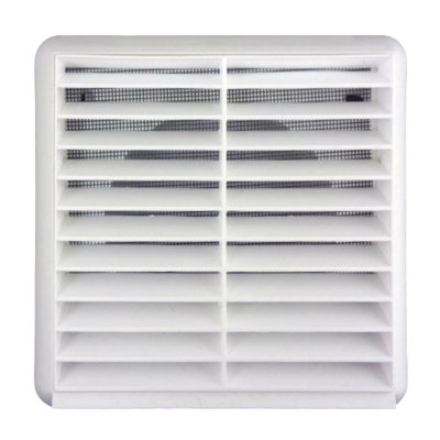 Domus F4904W External Ventilation Grille with Insect Screen 100 mm/4 Inch (White)