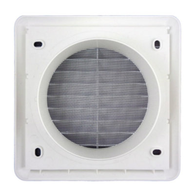 Domus F4904W External Ventilation Grille with Insect Screen 100 mm/4 Inch (White)