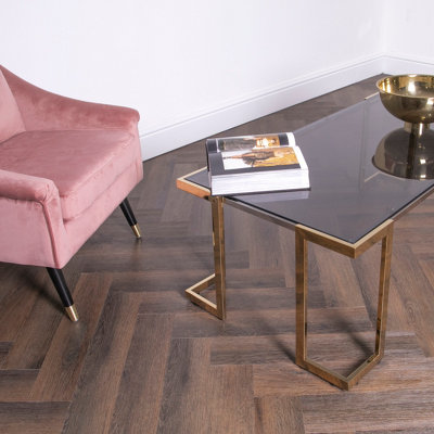Domus Gold Coffee Table with Smoked Glass
