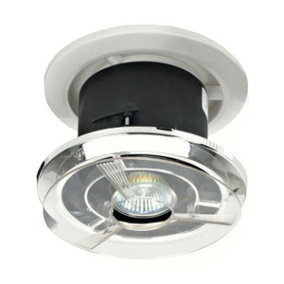 Domus SPV801TWCG Spotvent Ceiling Diffuser Grille & Low Voltage Light Unit White / Chrome 4 Inch / 100mm