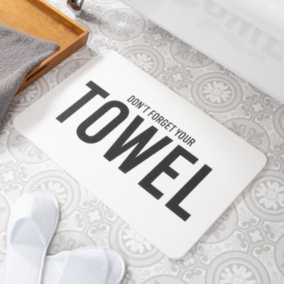 Don't Your Towel White Stone Non Slip Bath Mat DIY at B&Q