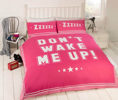 Don't Wake Me Up Polycotton Duvet Set With Pillowcase