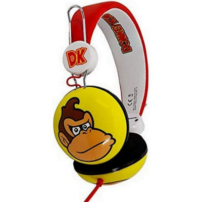 Donkey Kong Childrens/Kids On-Ear Headphones Yellow/White/Red (One Size)
