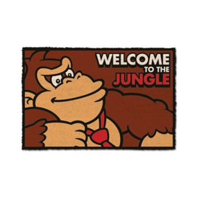 Donkey Kong Welcome To The Jungle Door Mat Brown/Red (One Size)