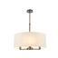 Donovan Antique Bronze and Marble Faux Silk Shade 3 Light Ceiling Pendant