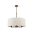 Donovan Antique Bronze and Marble Faux Silk Shade 3 Light Ceiling Pendant