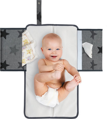 Dooky 3-In-1 Baby Changing Mat Pack Grey Stars
