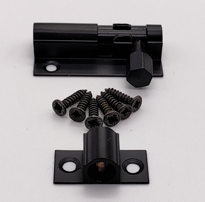 Door Bolts 38mm Straight Black Barrel Side Lock Door Latch Tower Bolt ...