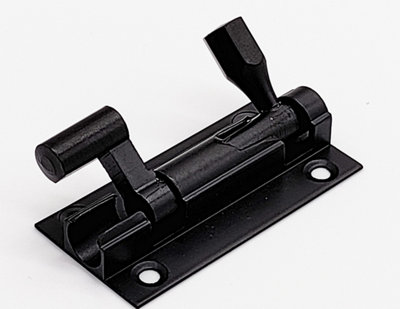 Door Bolts Polished Black Barrel Side Lock 50mm Naked Door Latch Tower ...