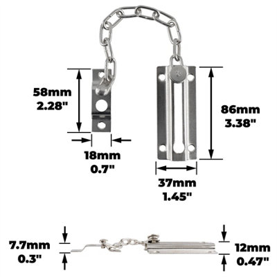 Door Chain 85mm Satin Nickel - Internal Safety Door Chain Lock for ...