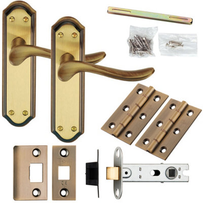 Door Handle & Latch Pack Bronze Traditional Curved Lever Sculpted Backplate Price Comparisons | Compare The Build