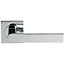 Door Handle & Latch Pack Chrome Modern Flat Sleek Bar on Screwless Square Rose