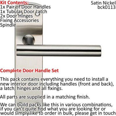 Haven Heritage Modern Bathroom Door Handle - Satin Nickel & Chrome Duo Finish (Pair)