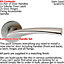 Door Handle & Latch Pack Satin Steel Twisted Arched Lever Screwless Round Rose