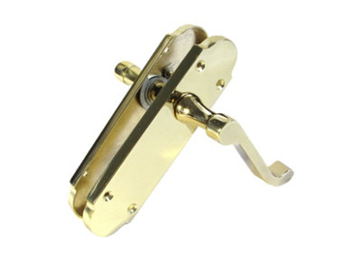 Door Handle Modern Scroll Epsom Brass Polish handles Latch  168 x42mm