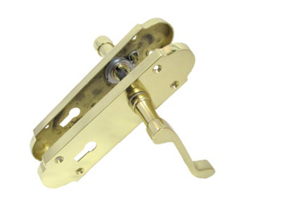 Door Handle Modern Scroll Epsom Brass Polish handles Latch  168 x42mm