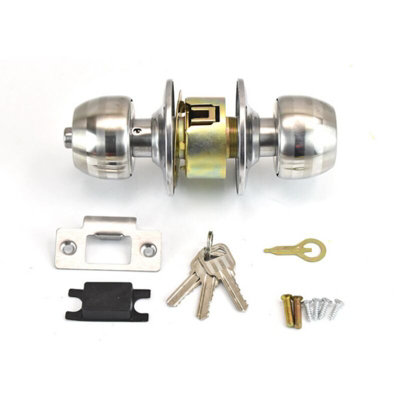 Door Handle, Round Knob Lock Door Lock, Key Lock, Latch Size 60/70mm