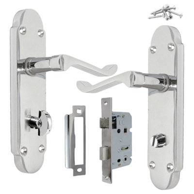 Door Handles Chrome Epsom Internal Bathroom Sets Modern Scroll Handles ...