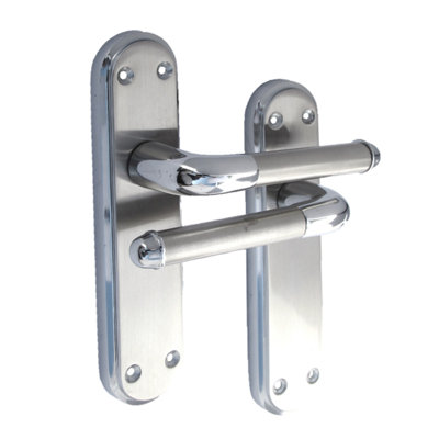 Door Handles Chrome Satin Two Tone Interior Lever Latch Marina Delux Modern