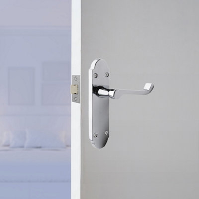Door Handles Epsom Chrome Scroll Lever Victorian Scroll 4 Pairs