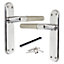 Door Handles Mitred Straight Lever Latch Duo - Chrome Satin 180mm x 40mm