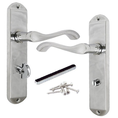 Door Handles on Backplate Chrome Scroll Bathroom Eclipse Cadenza