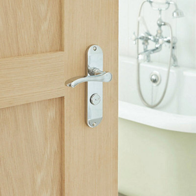 Door Handles on Backplate Chrome Scroll Bathroom Eclipse Cadenza