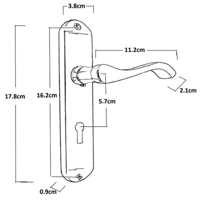 Door Handles on Backplate Chrome Scroll Lock Eclipse Cadenza