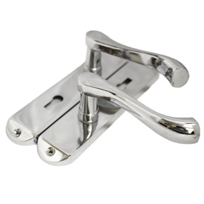 Door Handles on Backplate Chrome Scroll Lock Eclipse Cadenza