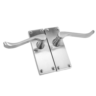 Door Handles Scroll Lever Internal Latch - Chrome Satin Pack 118 x 40mm
