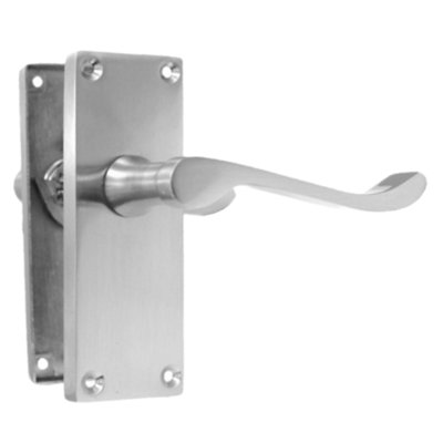 Door Handles Scroll Lever Internal Latch - Chrome Satin Pack 118 x 40mm