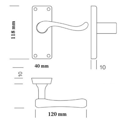 Door Handles Scroll Lever Internal Latch - Satin Chrome 4 Pairs