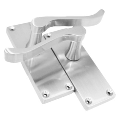 Door Handles Scroll Lever Internal Latch - Satin Chrome 4 Pairs