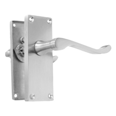 Door Handles Scroll Lever Internal Latch - Satin Chrome 6 Pairs