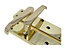 Door Handles Straight Bath Lock Handle - Brass 150 x 40mm