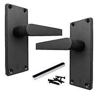 Door Handles Straight Latch Handle - Matt Black 120 x 40mm