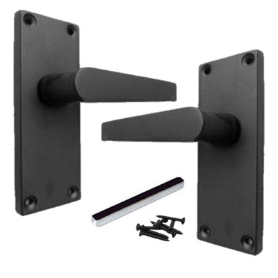 Door Handles Straight Latch Handle - Matt Black 120 x 40mm Price Comparisons | Compare The Build