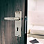 Door Handles Straight Lever Lock - Satin 150 x 40mm