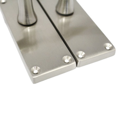 Door Handles Vic Scroll Lever Internal Latch - Satin 118 x 40mm With Hinges & Latch