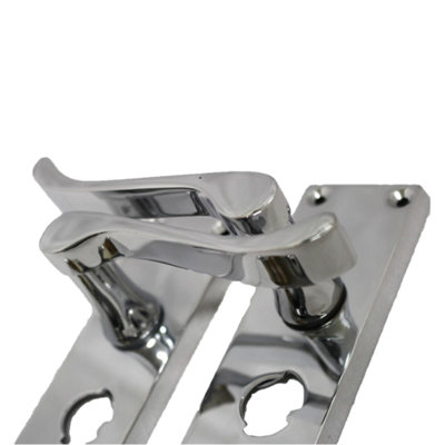 Door Handles Victorian Scroll Bathroom WC Privacy Lock - Chrome 118 x 40mm Latch