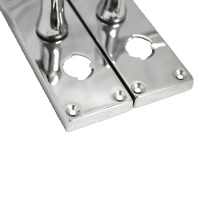 Door Handles Victorian Scroll Bathroom WC Privacy Lock - Chrome 118 x 40mm Latch