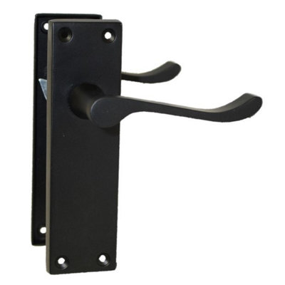 TIMCO Matt Black Victorian Scroll Latch Handles