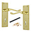 Door Handles Victorian Scroll Lever Lock - Brass 150 x 40mm