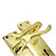 Door Handles Victorian Scroll Lever Lock - Brass 150 x 40mm