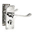Door Handles Victorian Scroll Lever Privacy Lock - Chrome 118 x 40mm