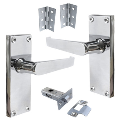 Door Handles Victorian Straight Lever Chrome Hinges & Latch Pack Set 120 x 42mm Price Comparisons | Compare The Build