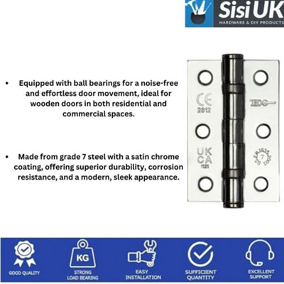 3" POLISHED CHROME BALL BEARING HINGES | Savoy Timber